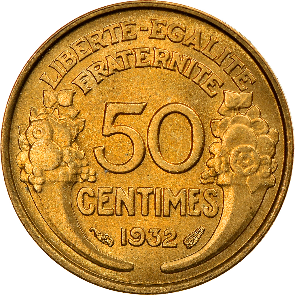 Coin, France, Morlon, 50 Centimes, 1932, 9 and 2 opened, 