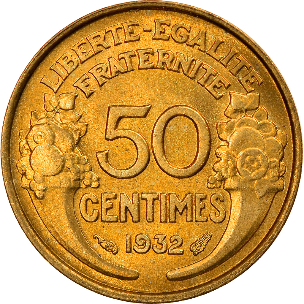 Coin, France, Morlon, 50 Centimes, 1932, 9 and 2 opened, 