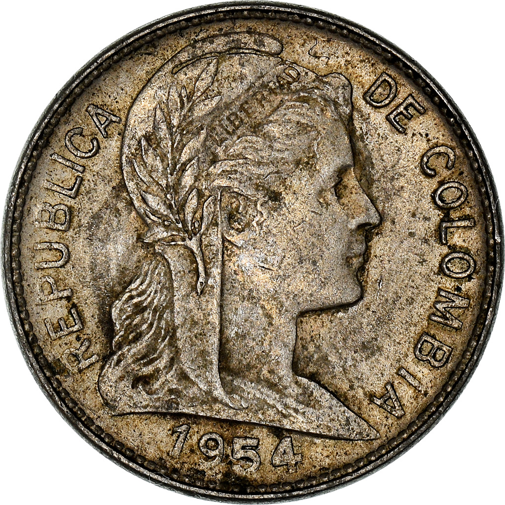 Coin, Colombia, Centavo, 1954, , Nickel Clad Steel, KM:275a