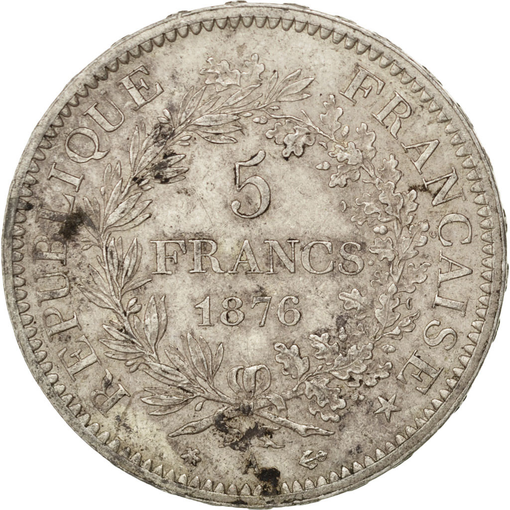Coin, France, Hercule, 5 Francs, 1876, Paris, , Silver, KM:820.1