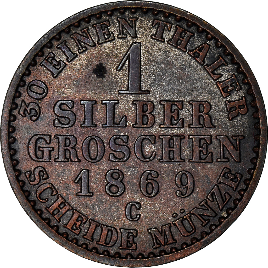 Coin, German States, PRUSSIA, Wilhelm I, Groschen, 1869, Frankfurt, 