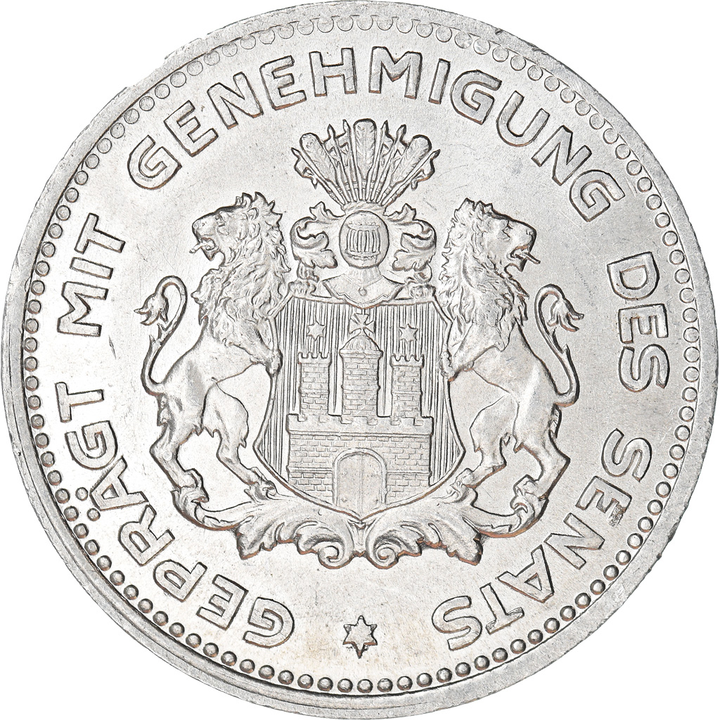 Coin, German States, Hamburg, 1/10 Verrechnungsmarke, 1923, , Aluminum