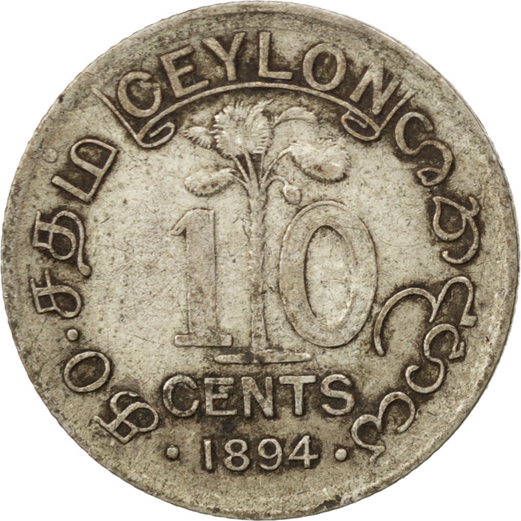 Coin, Ceylon, Victoria, 10 Cents, 1894, , Silver, KM:94