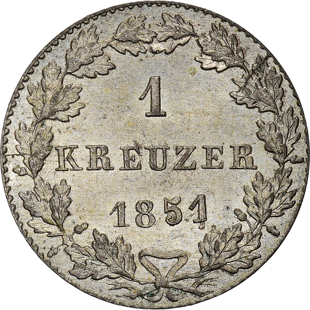 Coin, German States, FRANKFURT AM MAIN, Kreuzer, 1851, , Silver