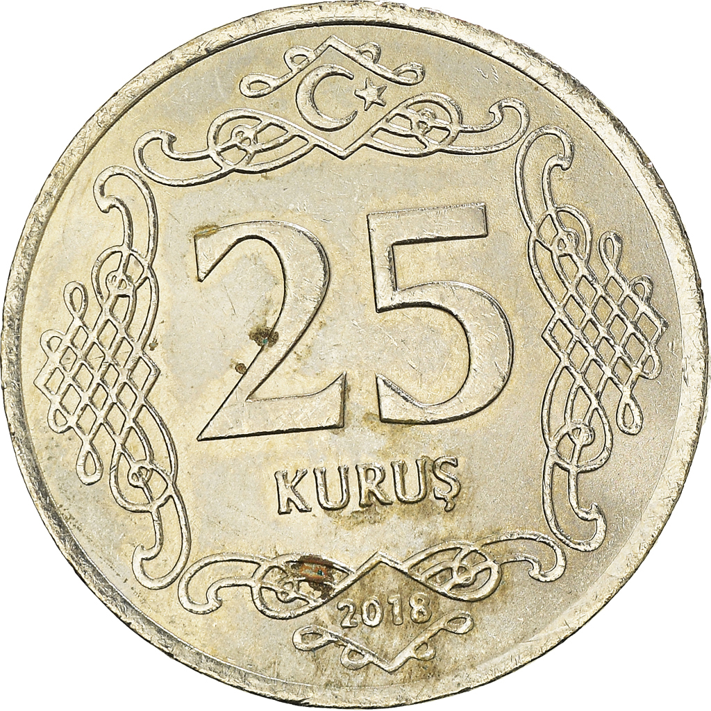 Coin, Turkey, 25 Kurus, 2018, , Copper-nickel, KM:1242