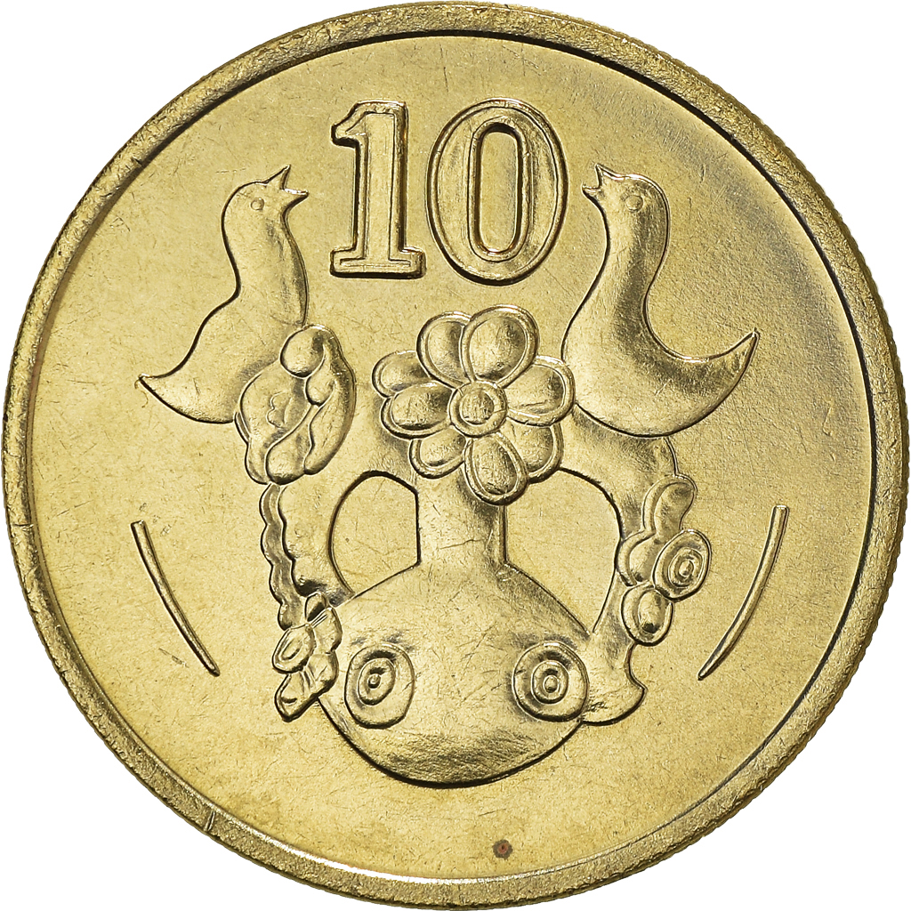 Coin, Cyprus, 10 Cents, 1991, , Nickel-brass, KM:56.3