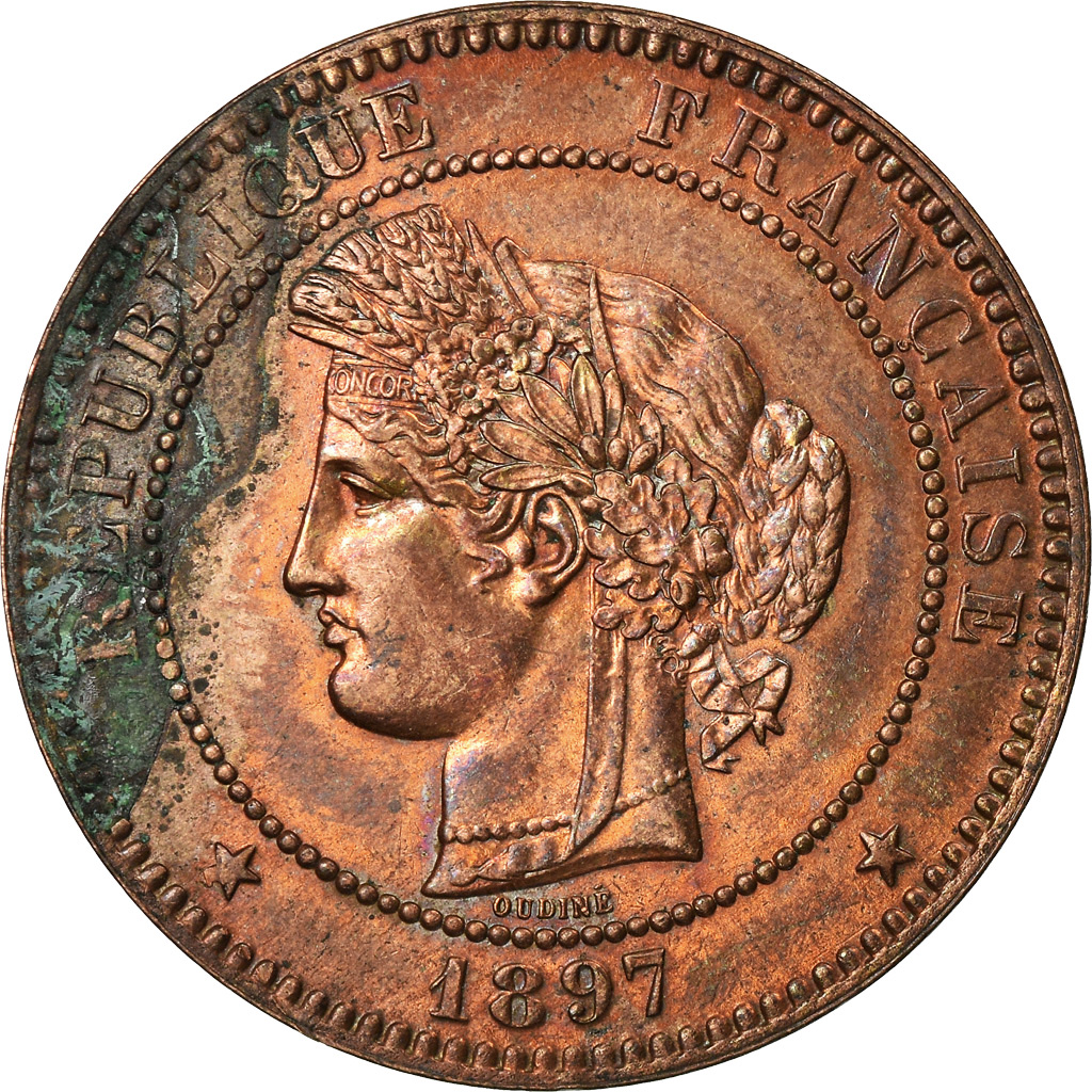 Coin, France, Cérès, 10 Centimes, 1897, Paris, , Bronze, KM:815.1
