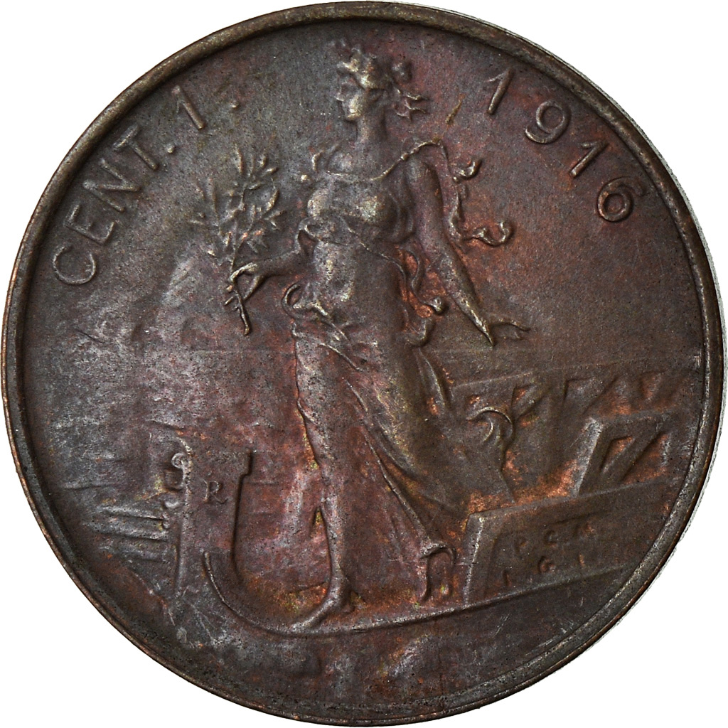 Coin, Italy, Vittorio Emanuele III, Centesimo, 1916, Rome, , Bronze
