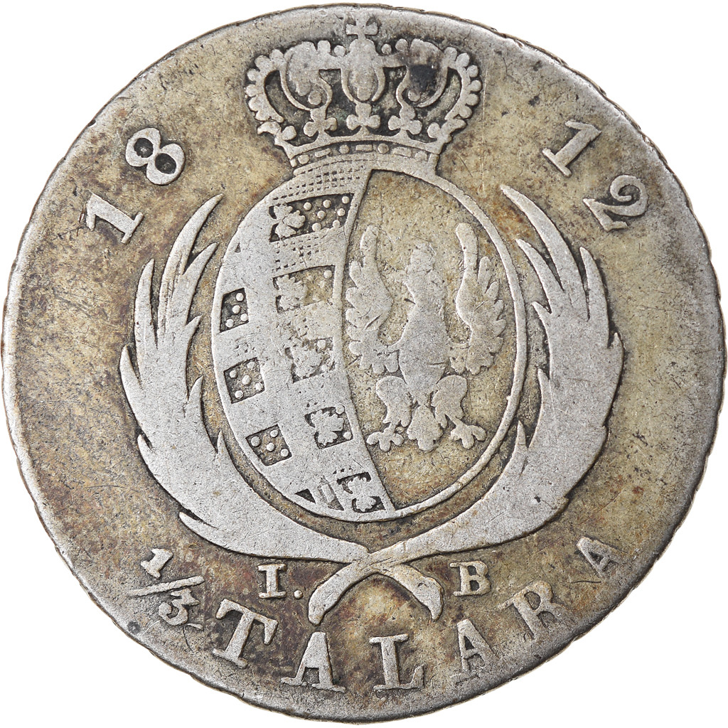 Münze, Polen, Friedrich August I, 1/3 Talara, 1812, S+, Silber, KM:86