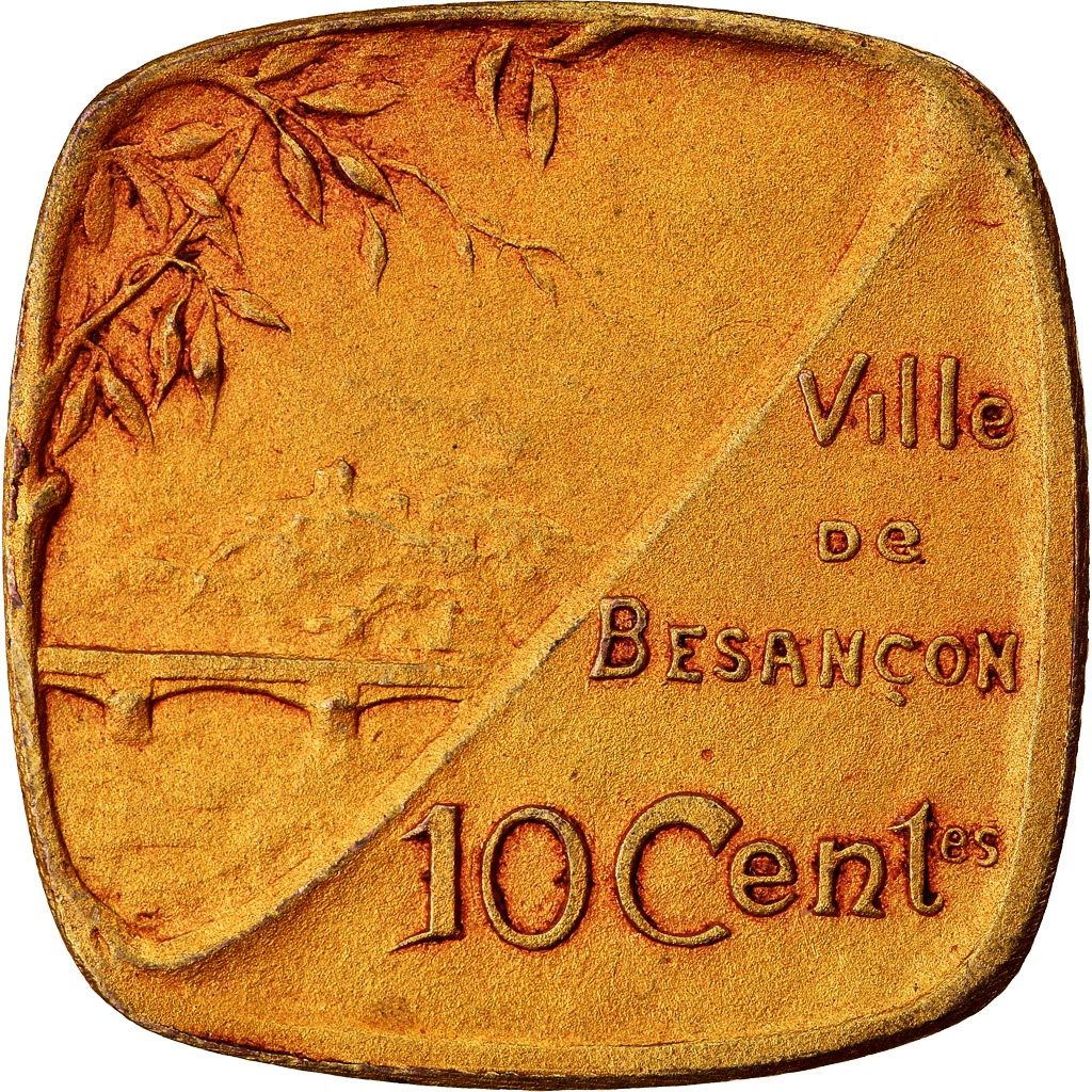 Coin, France, Ville de Besançon, Besançon, 10 Centimes, 1917, ESSAI