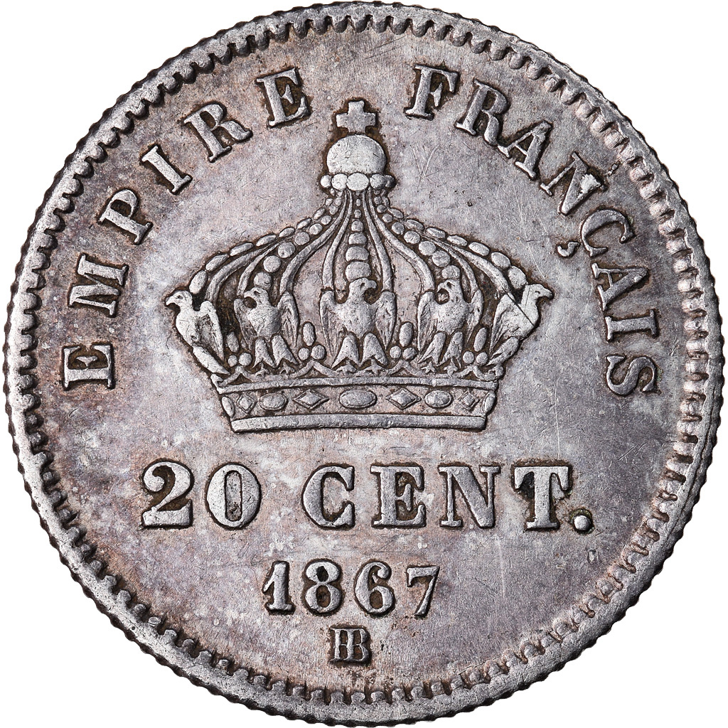 Coin, France, Napoleon III, Napoléon III, 20 Centimes, 1867, Strasbourg