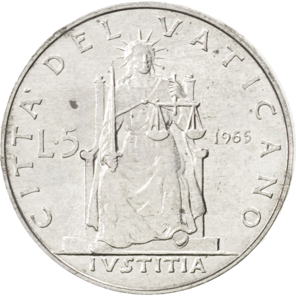 Coin, VATICAN CITY, Paul VI, 5 Lire, 1965, , Aluminum, KM:78.2