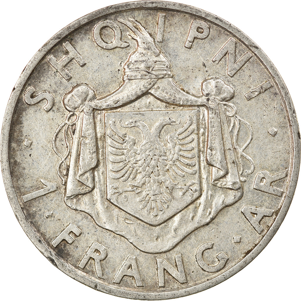 Coin, Albania, Zog I, Frang Ar, 1935, Rome, , Silver, KM:16
