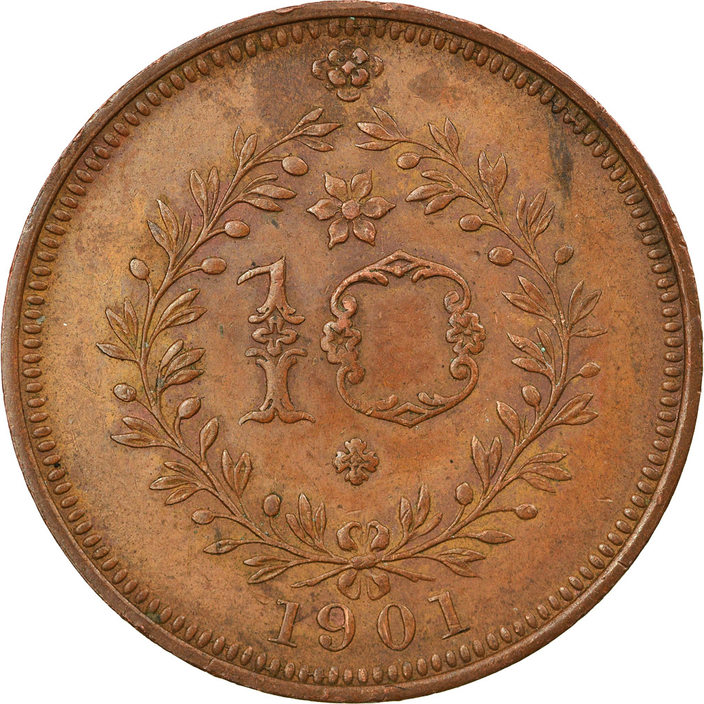 Coin, Azores, 10 Reis, 1901, , Copper, KM:17