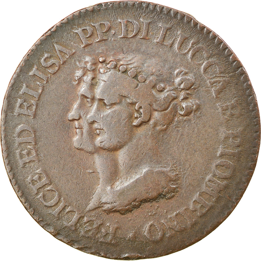 Coin, ITALIAN STATES, LUCCA, 3 Centesimi, 1806, Firenze, EF, Copper