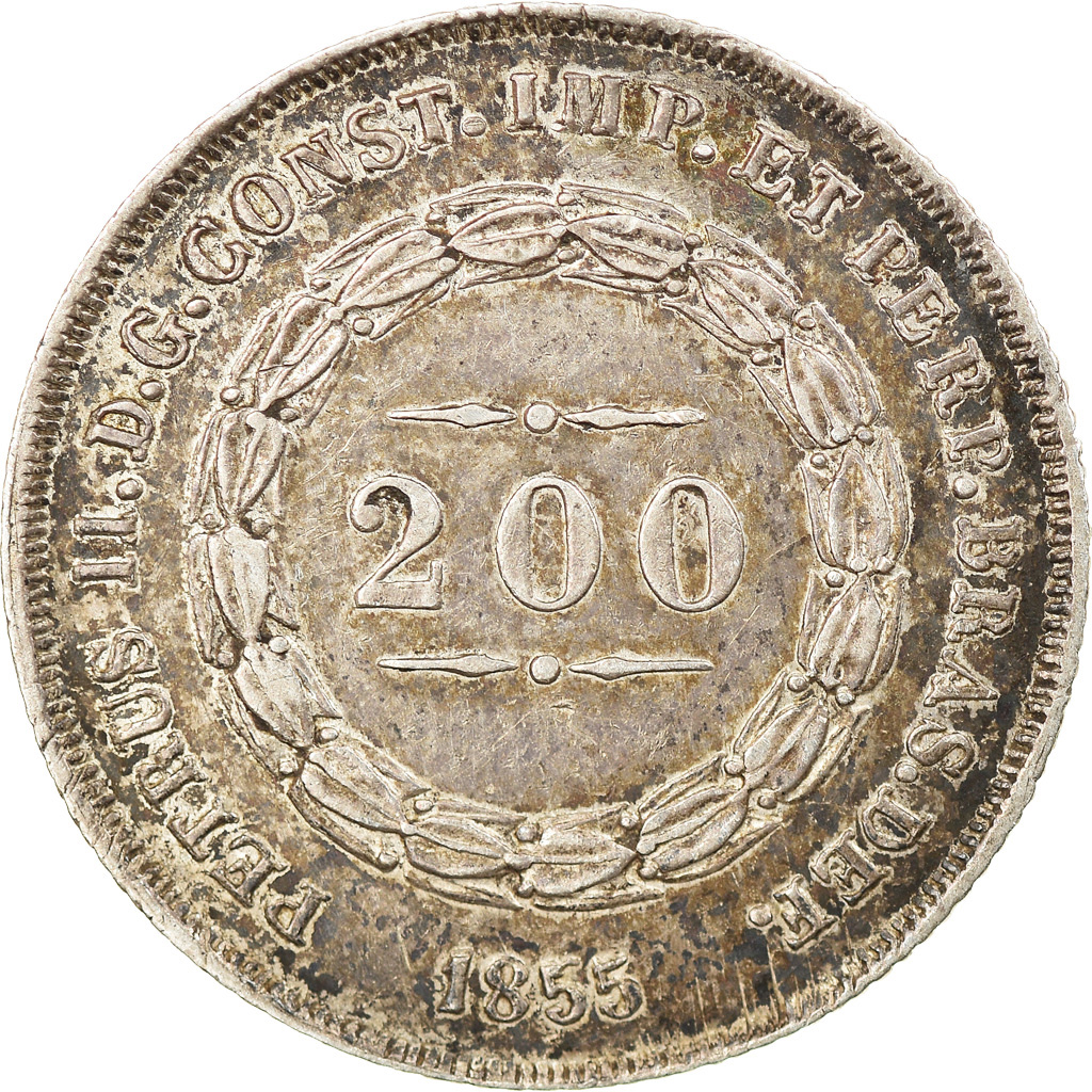 Coin, Brazil, Pedro II, 200 Reis, 1857, , Silver, KM:469