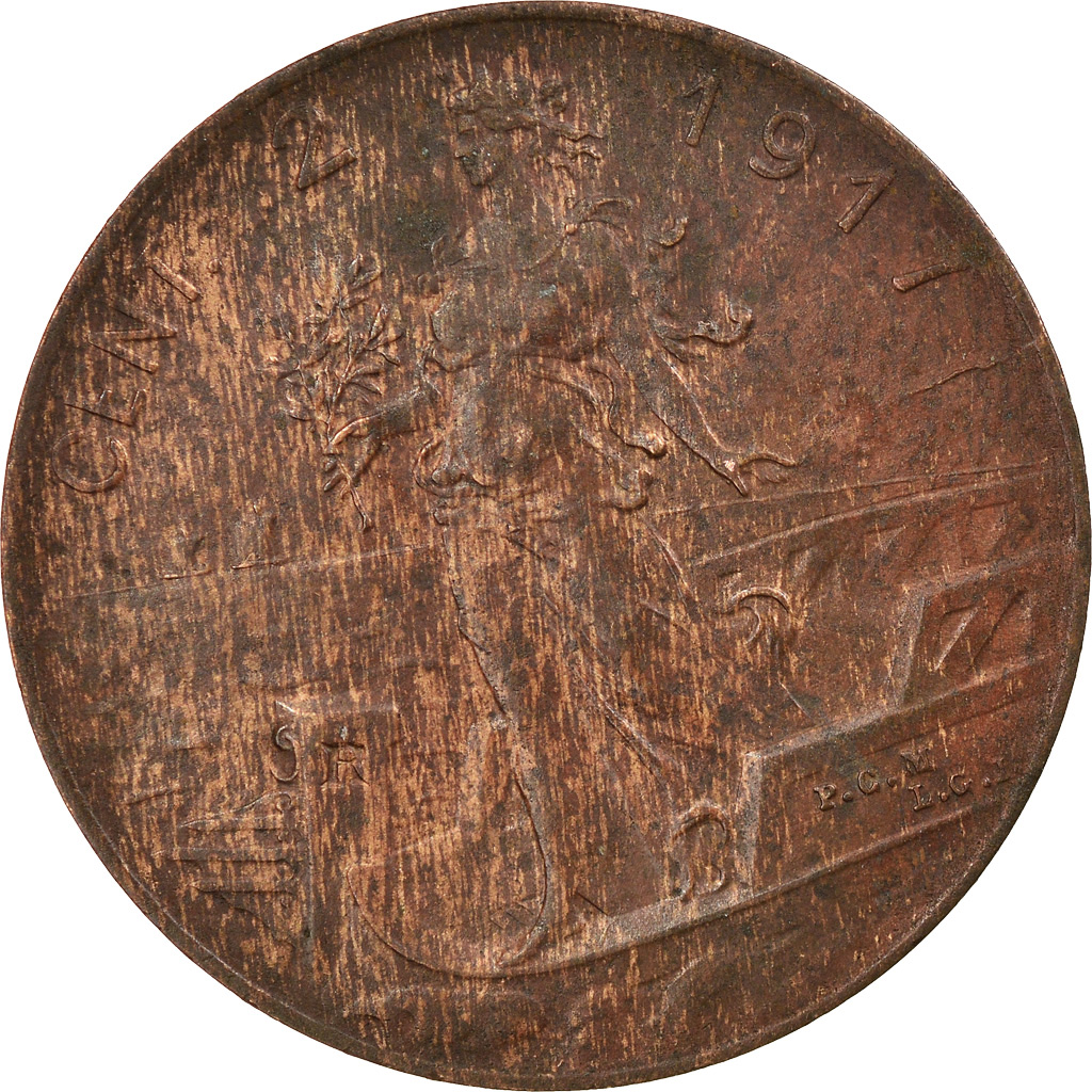 Coin, Italy, Vittorio Emanuele III, 2 Centesimi, 1917, Rome, , Bronze