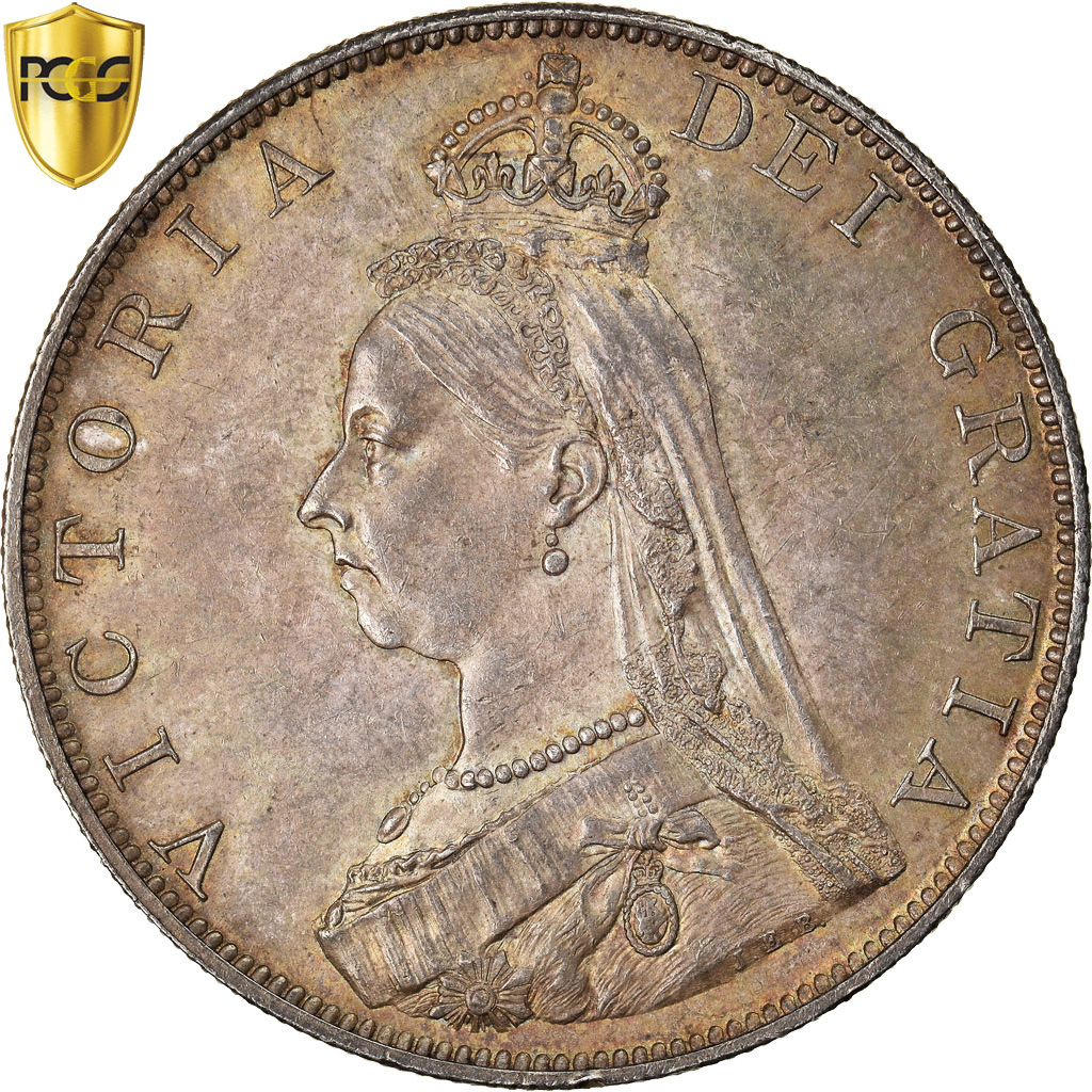 Great Britain, Victoria, Double Florin, 1887, London, Silver, PCGS, 