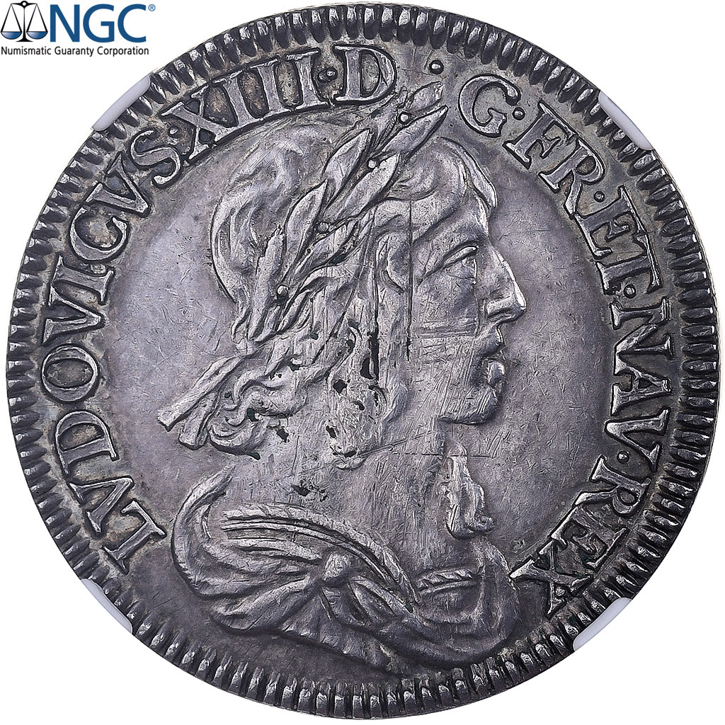 Frankreich, Louis XIII, 1/4 Ecu, 1643, Paris, Silber, NGC, AU Details