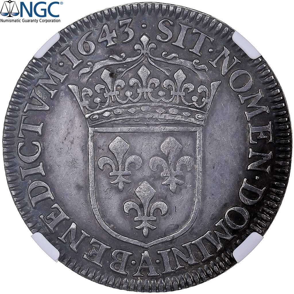 Frankreich, Louis XIII, 1/4 Ecu, 1643, Paris, Silber, NGC, AU Details