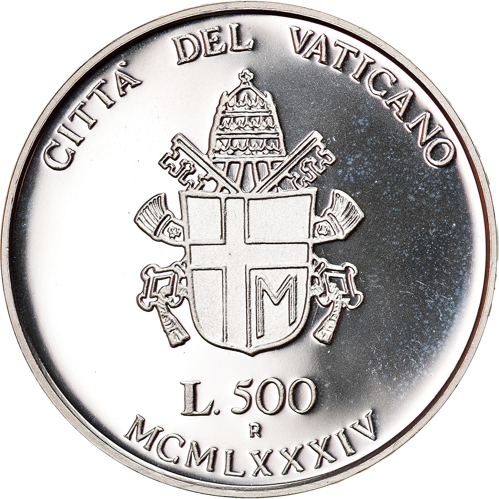 Coin, VATICAN CITY, John Paul II, 500 Lire, 1984, Roma, Proof, , Silver
