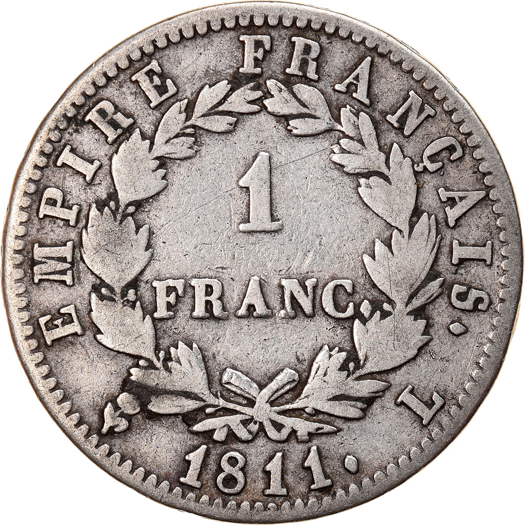 Coin, France, Napoléon I, Franc, 1811, Bayonne, , Silver, KM:692.9