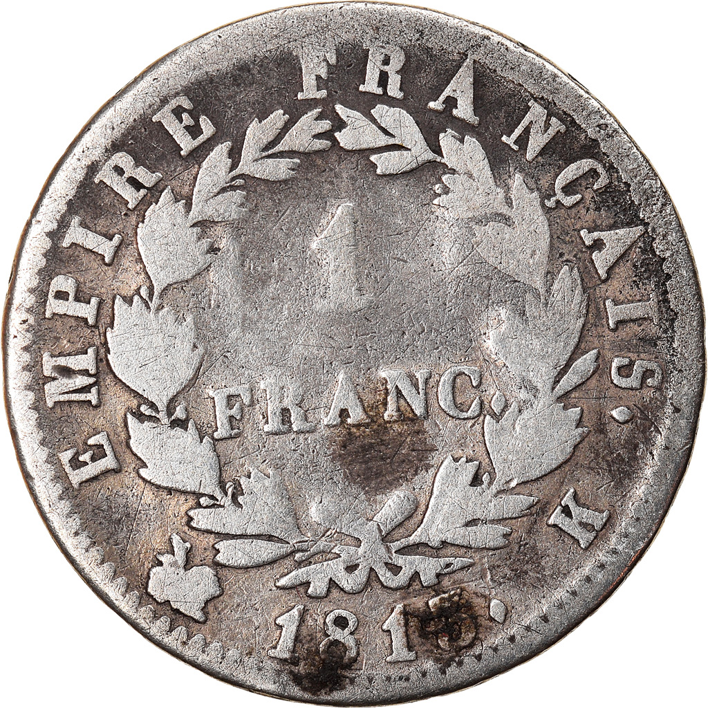 Coin, France, Napoléon I, Franc, 1813, Bordeaux, , Silver, KM:692.8