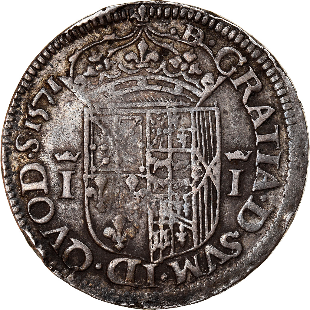 Coin, France, Jeanne d'Albret, Teston, 1571, Pau, , Silver, Boudeau:594