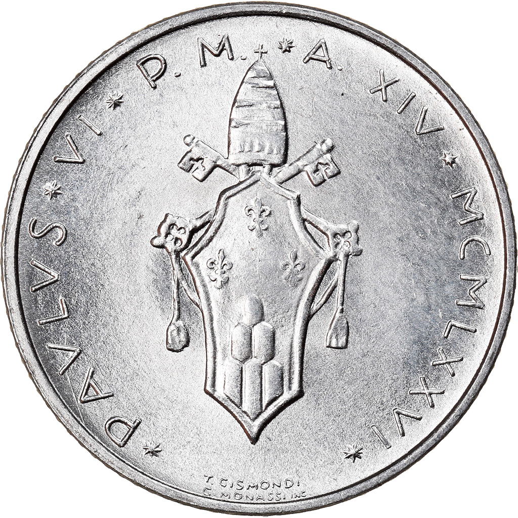Coin, VATICAN CITY, Paul VI, 2 Lire, 1976, , Aluminum, KM:117