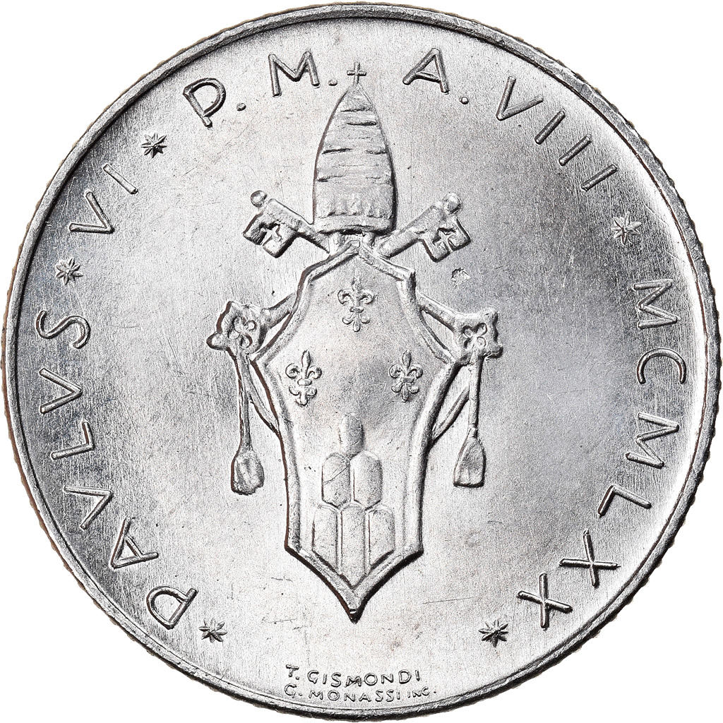Coin, VATICAN CITY, Paul VI, 2 Lire, 1970, , Aluminum, KM:117