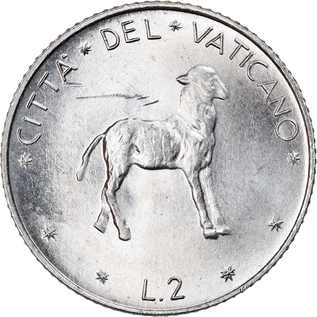 Coin, VATICAN CITY, Paul VI, 2 Lire, 1970, , Aluminum, KM:117