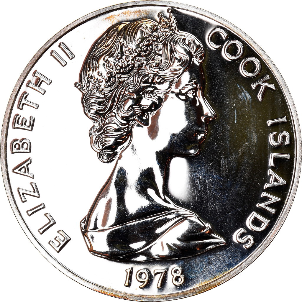 Coin, Cook Islands, Elizabeth II, 5 Dollars, 1978, Franklin Mint