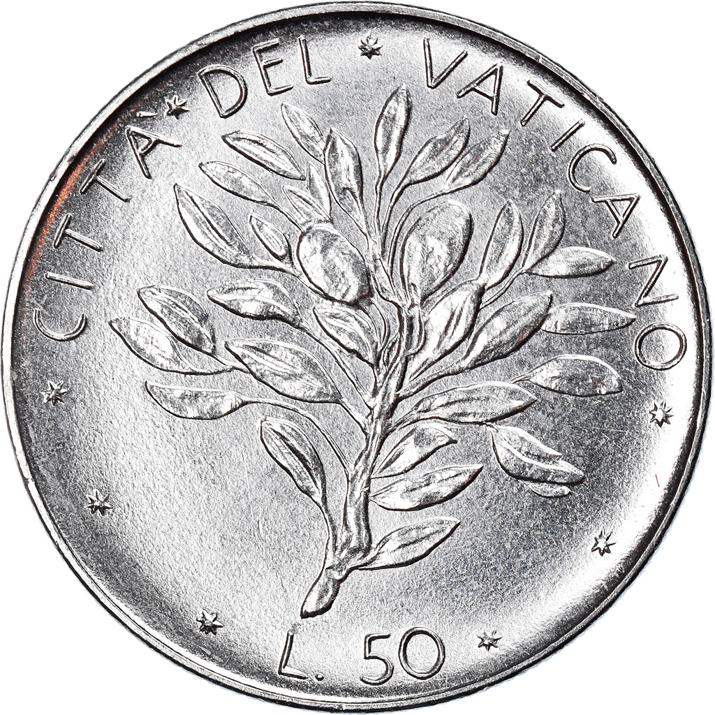 Coin, VATICAN CITY, Paul VI, 50 Lire, 1971, , Stainless Steel, KM:121