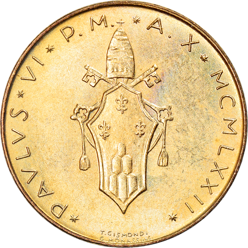 Coin, VATICAN CITY, Paul VI, 20 Lire, 1977, , Aluminum-Bronze, KM:120