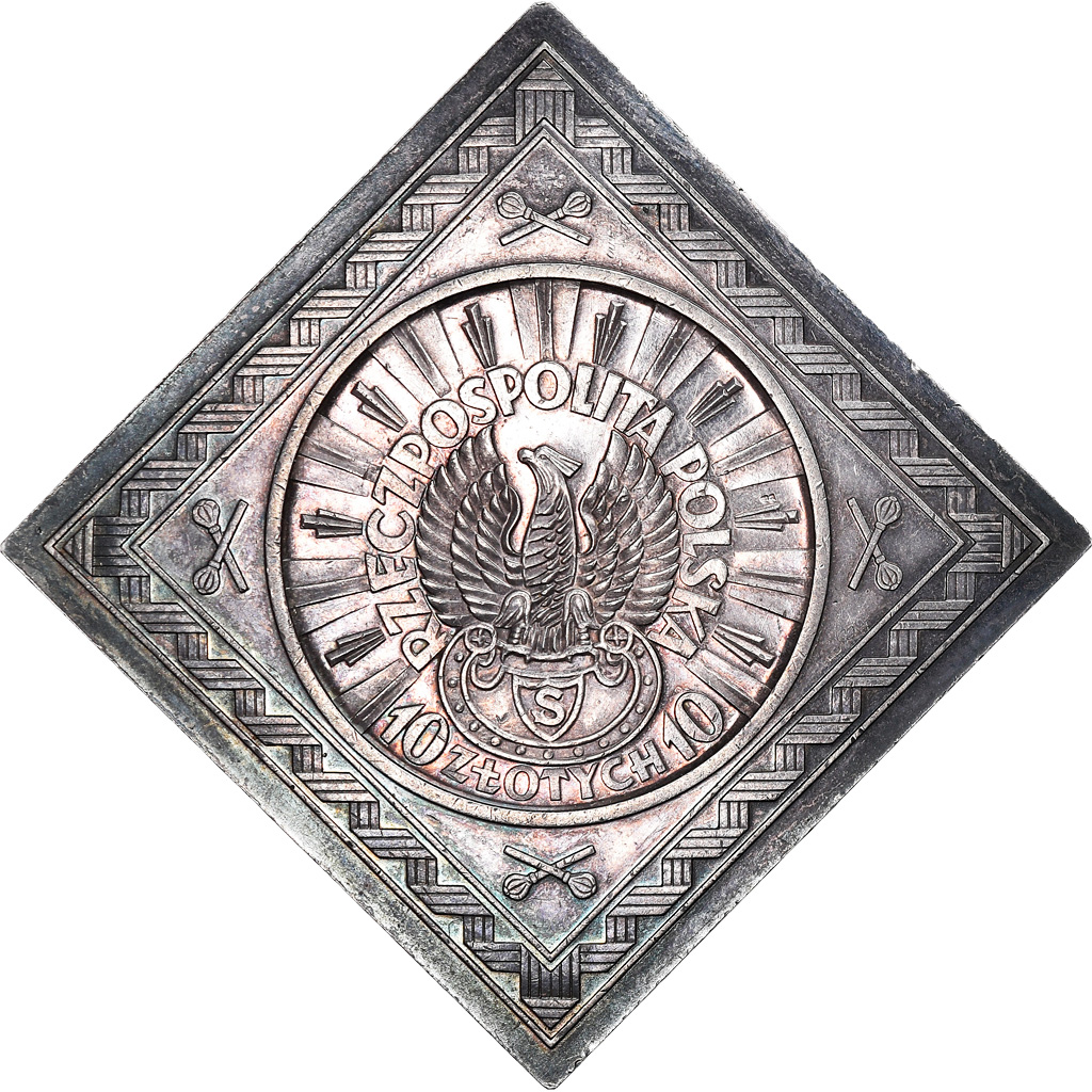 Polonia, 10 Zlotych, 1934, Warsaw, Extremely rare, Argento, SPL, KM:Pn349