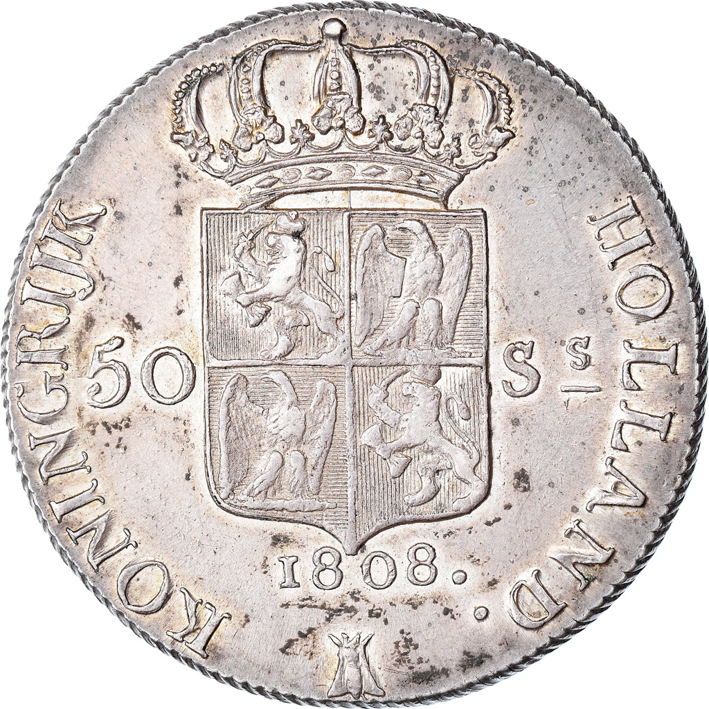 Coin, Netherlands, 50 Stuivers, 1808, Utrecht, Very rare, , Silver, KM:28