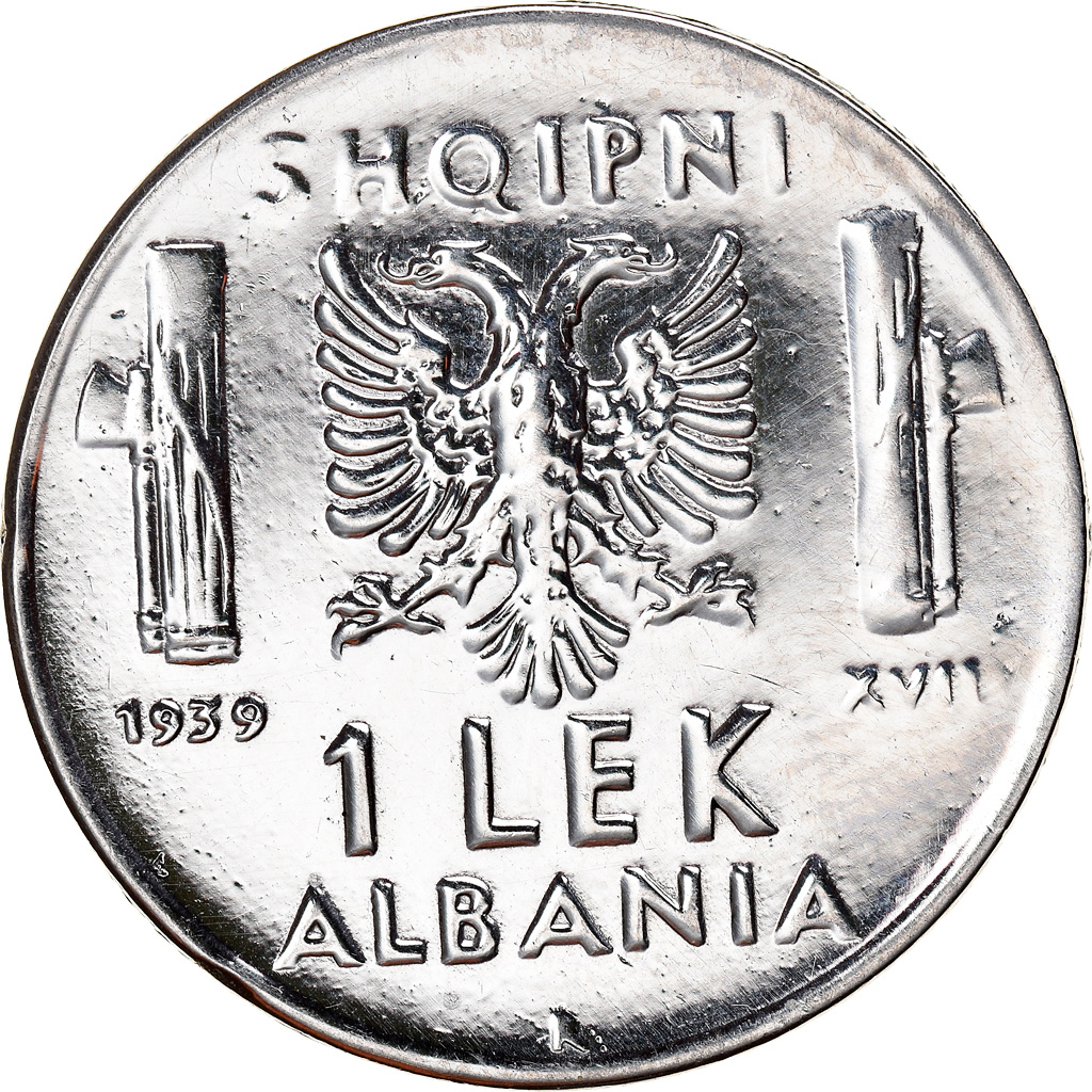 Coin, Albania, Vittorio Emanuele III, Lek, 1939, Rome, , Stainless