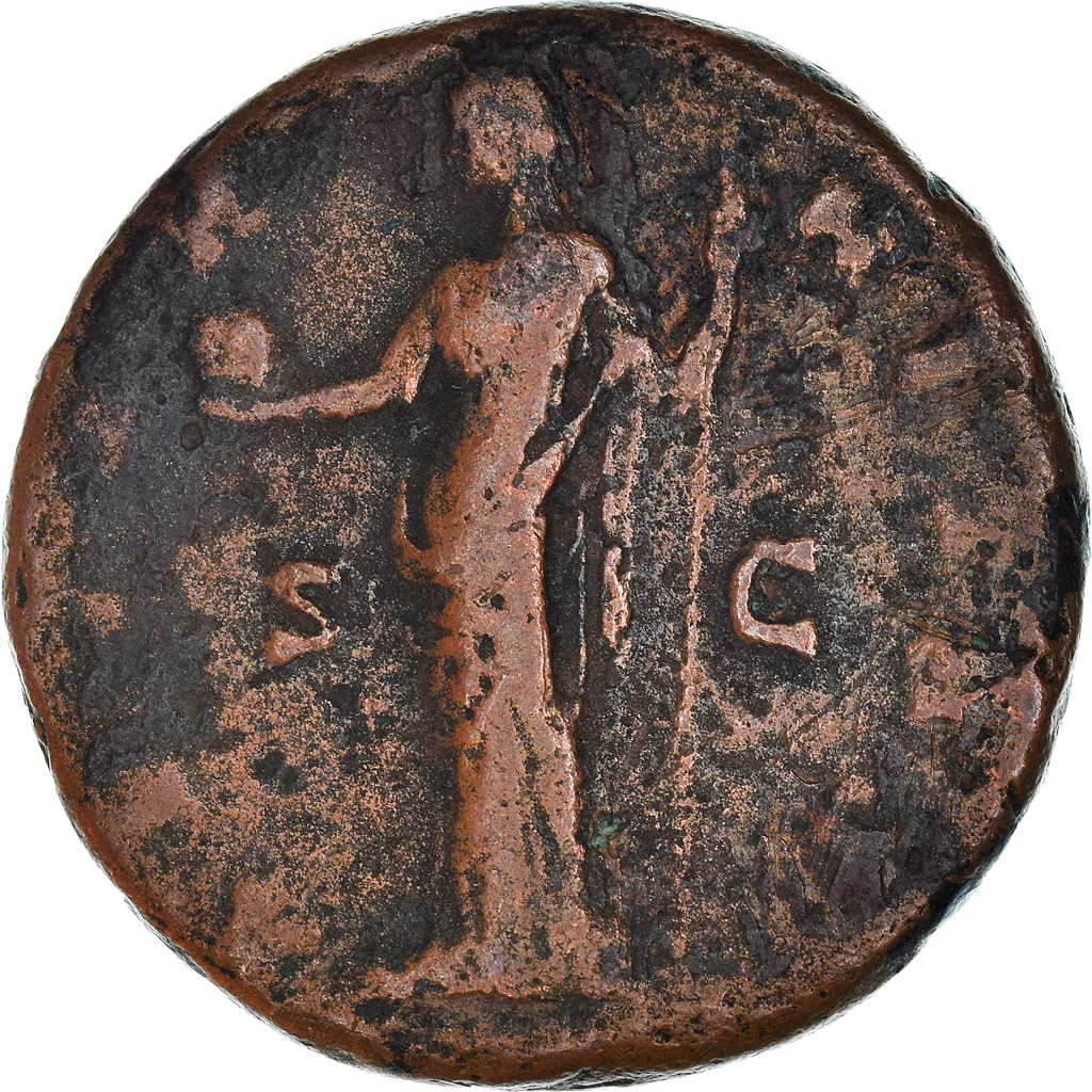 Coin, Diva Faustina I, As, After 141 AD, Rome, VF(30-35), Bronze