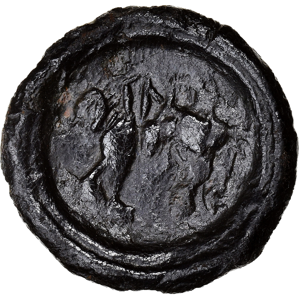 Coin, Carnutes, Potin SNIA au loup, Ist century BC, EF, Potin