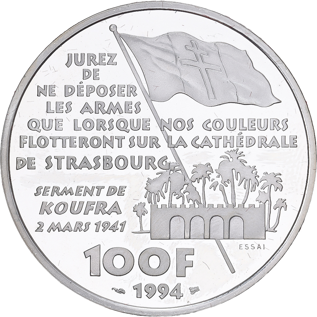 Coin, France,100 Francs,1994,ESSAI,Proof, ,Silver, KM:1039, Gadoury:C73