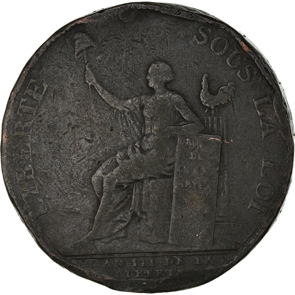 Coin, France, 2 Sols, 1791, , Bronze, KM:Tn23, Brandon:217