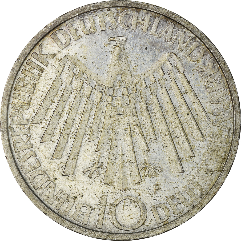 Coin, GERMANY - FEDERAL REPUBLIC, 10 Mark, 1972, Stuttgart, , Silver