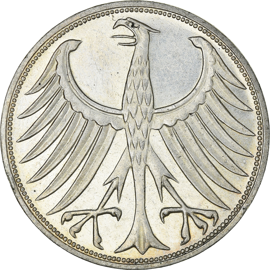 Coin, GERMANY - FEDERAL REPUBLIC, 5 Mark, 1970, Karlsruhe, , Silver