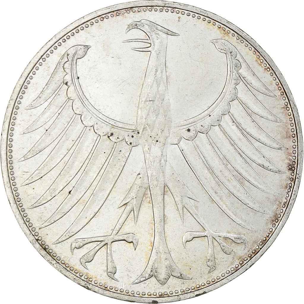 Coin, GERMANY - FEDERAL REPUBLIC, 5 Mark, 1974, Karlsruhe, , Silver