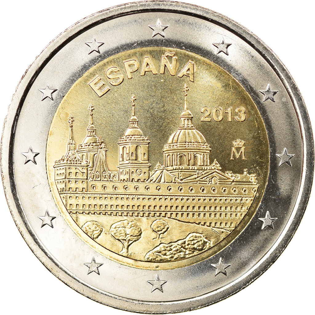 Spanien, 2 Euro, Escurial, 2013, Madrid, UNZ, Bi-Metallic