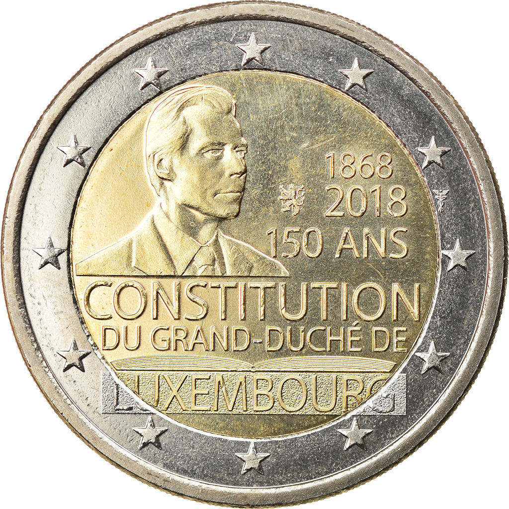 Luxemburg, 2 Euro, 150 ans de la Constitution, 2018, Utrecht, UNZ, Bi-Metallic