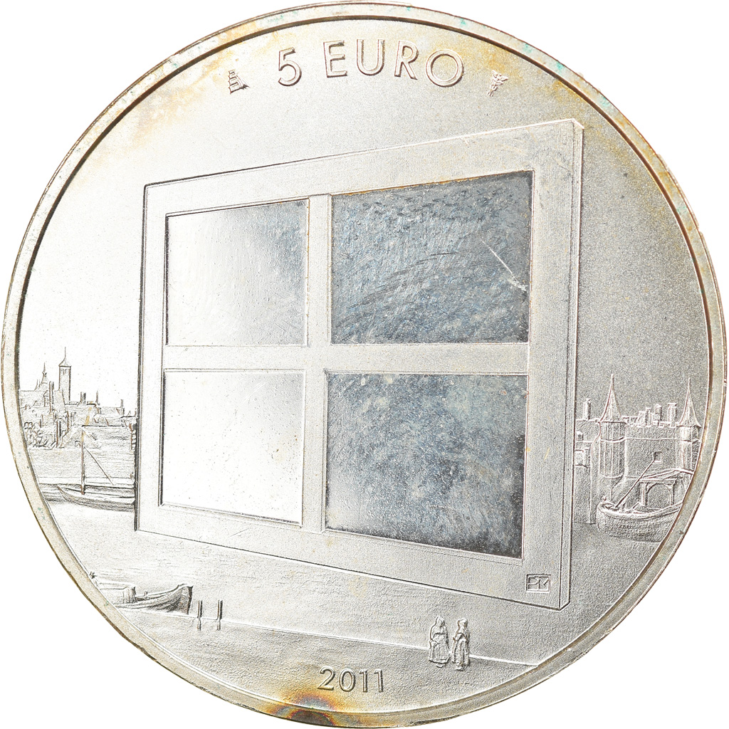 Niederlande, 5 Euro, 2011, Utrecht, VZ+, Silver Plated Copper, KM:304a