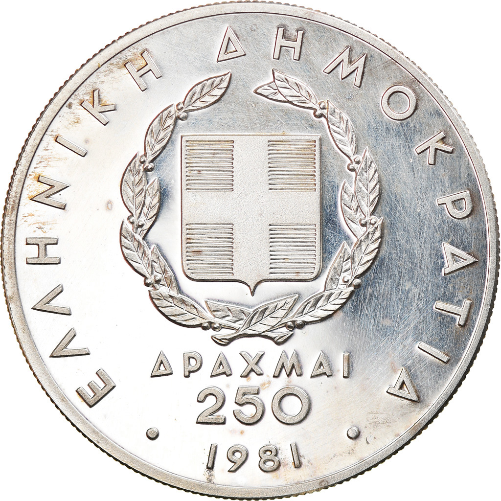 Coin, Greece, 250 Drachmai, 1981, Proof, , Silver, KM:126