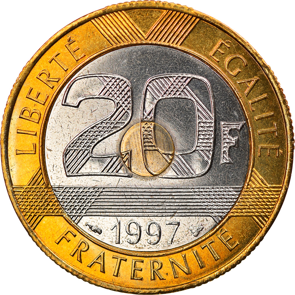 Coin, France, Mont Saint Michel, 20 Francs, 1997, Paris, , Tri-Metallic