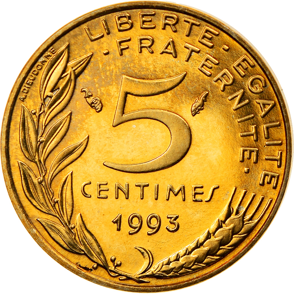 Coin, France, Marianne, 5 Centimes, 1993, Paris, BE, , Aluminum-Bronze